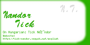 nandor tick business card